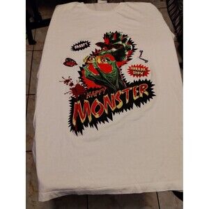 THE KOOPLES HAPPY MONSTER COTTON WHITE JERSEY T SHIRT IN WHi01 Mens Large